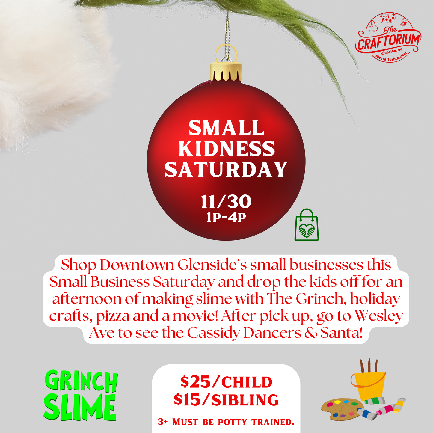 Small Kidness Saturday:                                                                11/30 1p-4p